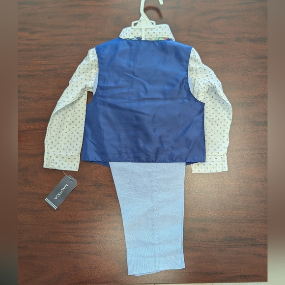 🖤 Light Blue Vest and Pants with Bow Tie - Picture 3 of 4